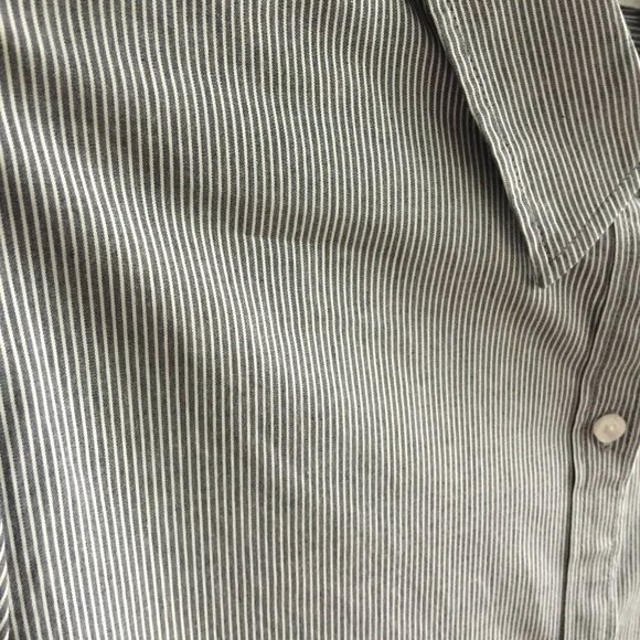 NEW Lacoste Gray Striped Button Shirt Size 40 US Large 8 ATP Branded Tennis EP - Picture 2 of 4